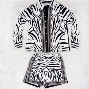 Tops - Zebra Print Shirt and Short set Tops - Zebra Print Shirt and Short set